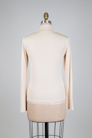 Chandail pêche crème à col montant (S)