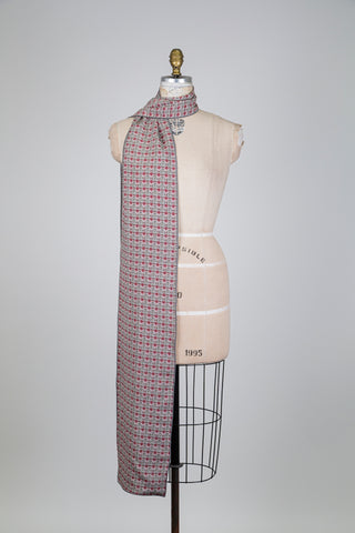 XXL scarf in brick red and verdigris