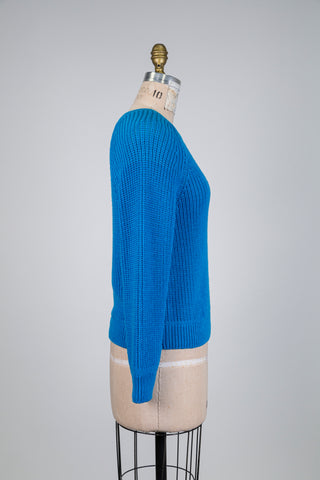 Chandail en trico bleu azur (XS)