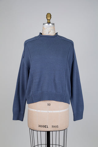 Chandail en tricot bleu acier (6)