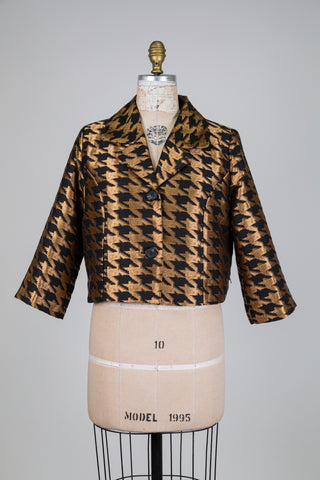 Veste pied-de-coq doré et noir (8)