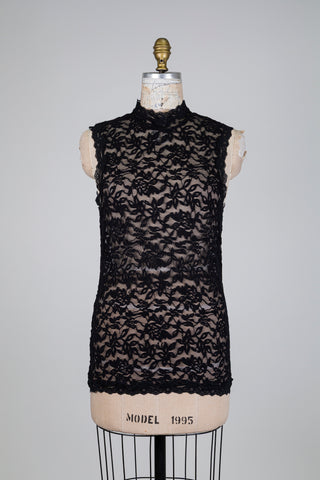 Débardeur en dentelle florale (XL)