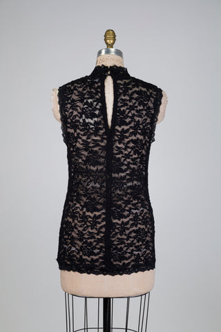 Débardeur en dentelle florale (XL)