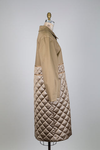 Sand trench coat with gold quilted insert (6)