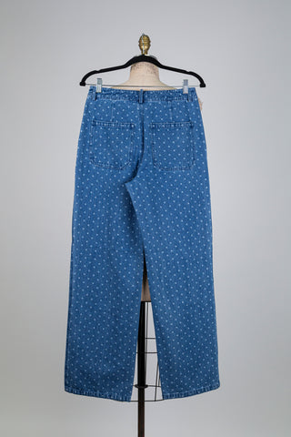 Pantalon en denim à pois délavés (6-8-10)