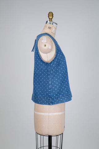 Débardeur en denim à pois délavés (6-8-10)