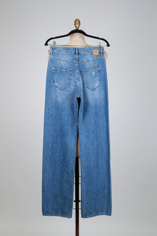 Pantalon en denim jambe droite effet vintage (4 à 14)