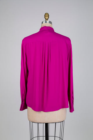 Chemisier rose vif à plis plats (10-14-16)