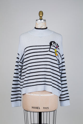 Chandail bleu en tricot Tweety et Grosminet (10)