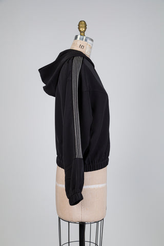 Black hooded jacket with contrasting details (6-12)