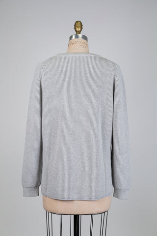 Chandail gris clair en coton côtelé (12)