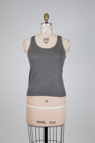 Débardeur en tricot gris métallique (4 à 16)