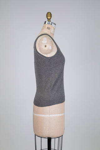 Débardeur en tricot gris métallique (4 à 16)