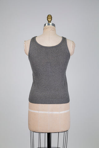 Débardeur en tricot gris métallique (4 à 16)