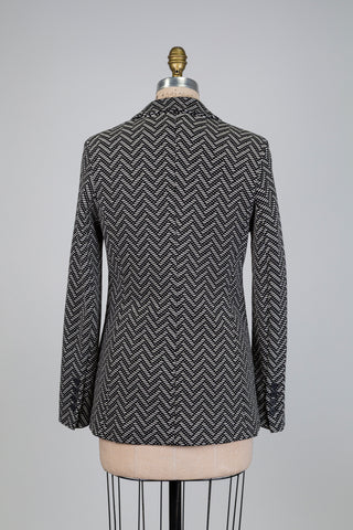 Black and white geometric pattern blazer (6-8)