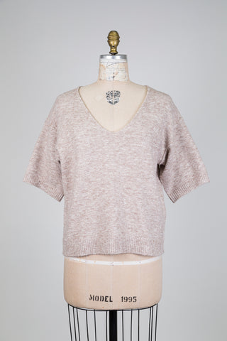 Chandail oversized en tricot avoine (S+)