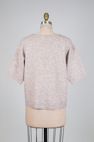 Chandail oversized en tricot avoine (S+)