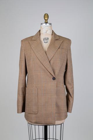 Camel Prince of Wales check blazer (6-10)