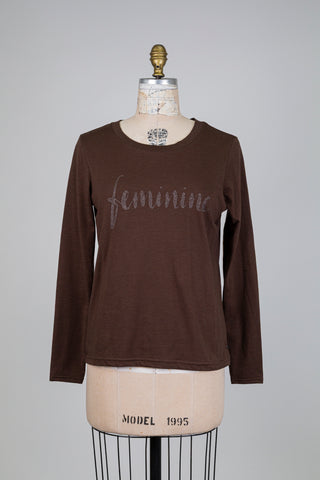 Chandail "féminine" brun choco (S)