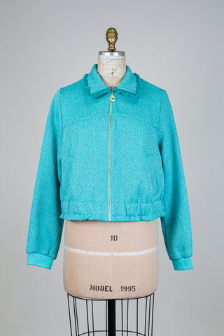 Veste turquoise effet Chanel (10)