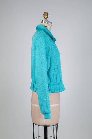 Veste turquoise effet Chanel (10)