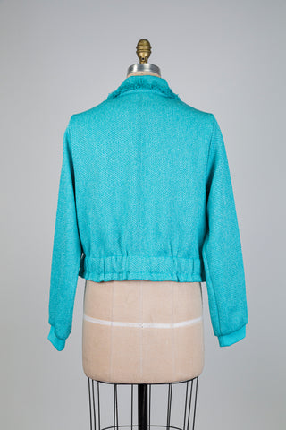Veste turquoise effet Chanel (10)