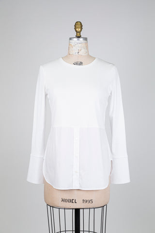Blouse blanche trompe-l'oeil (S)
