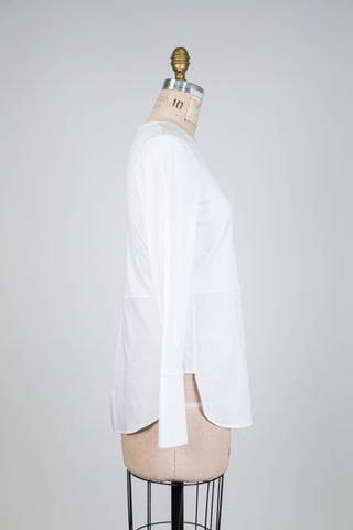 Blouse blanche trompe-l'oeil (S)