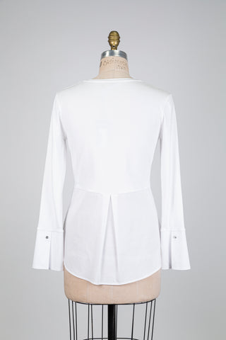Blouse blanche trompe-l'oeil (S)