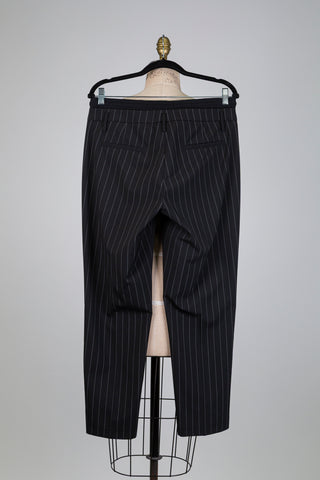 Pantalon tailleur noir à rayures blanches (6-8)