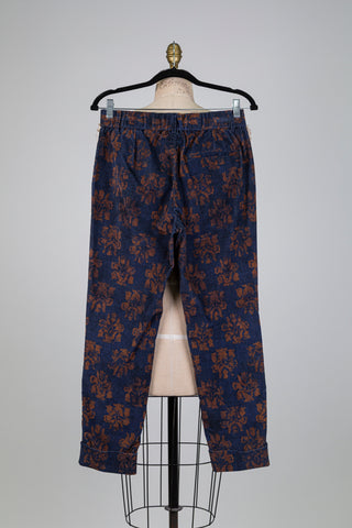 Blue and brown velvet floral pants (6)