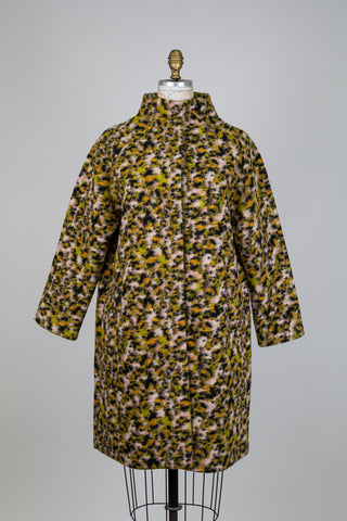 Manteau léopard kaki/rose (S)