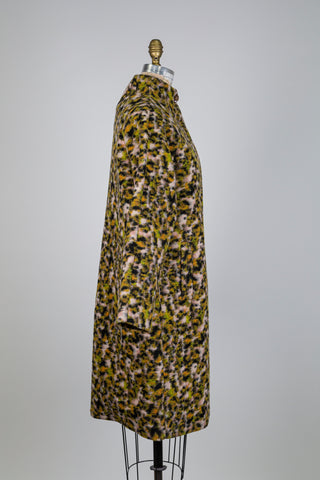 Manteau léopard kaki/rose (S)