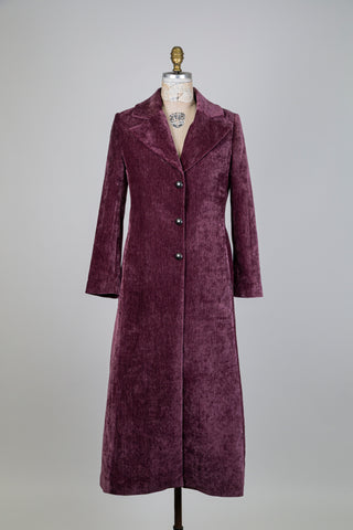 Manteau façon blazer en velours mauve poudré (S)
