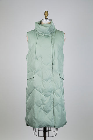 Doudoune vert opaline matelassée ZigZag (6)