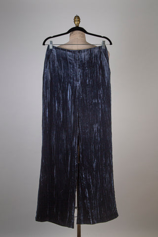 Navy blue lamé velvet pants (6)