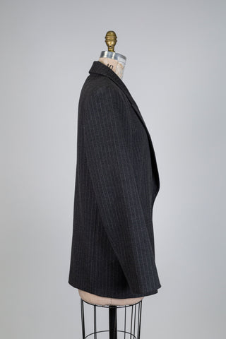Blazer oversized gris anthracite à fines rayures (6+)