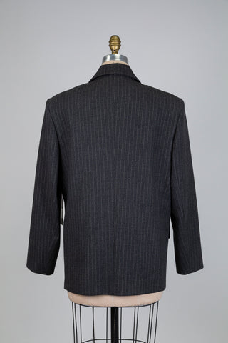 Blazer oversized gris anthracite à fines rayures (6+)