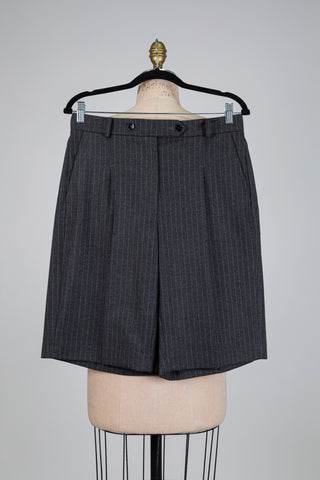Bermuda tailleur gris anthracite à fines rayures (4 à 12)