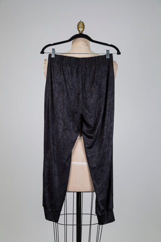 Pantalon jogger en microfibre stretch noir (S)