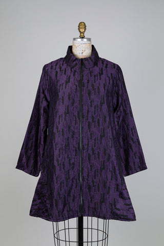 Veste trapèze violet traits de peintre (S)