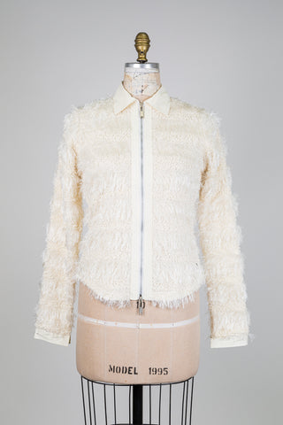 Chemisier crème à rayures échevelées (6)