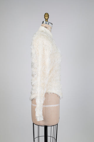 Chemisier crème à rayures échevelées (6)