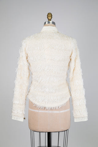 Chemisier crème à rayures échevelées (6)