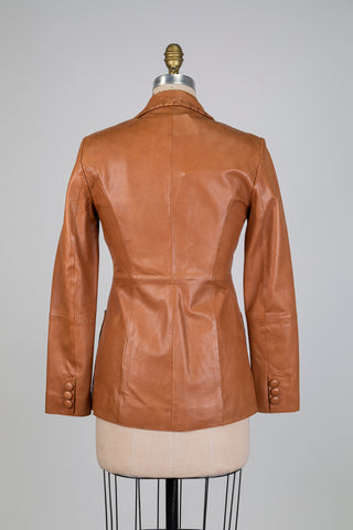 Cognac leather blazer (0)