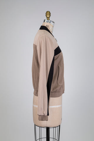 Bomber beige sable plissée tout confort (6)