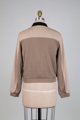 Bomber beige sable plissée tout confort (6)