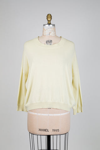 Chandail citron à manches longues en cachemire (6+)