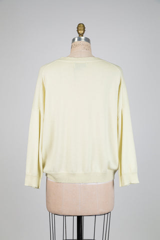 Chandail citron à manches longues en cachemire (6+)