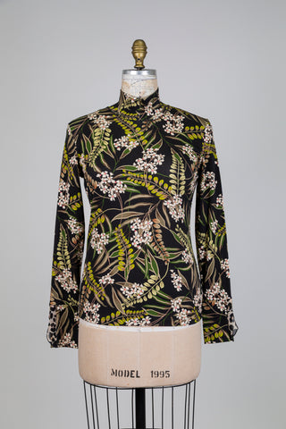 Chandail floral d'acacia à col montant (S)